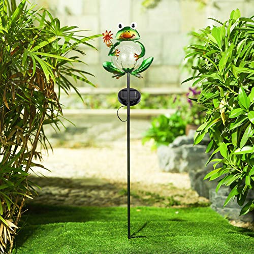 Litake Decorative Frog Garden Solar Lights Outdoor, Metal Frog Garden Decor for Outside Solar Stake Lights for Garden Lawn Ornaments Patio Yard Decorations