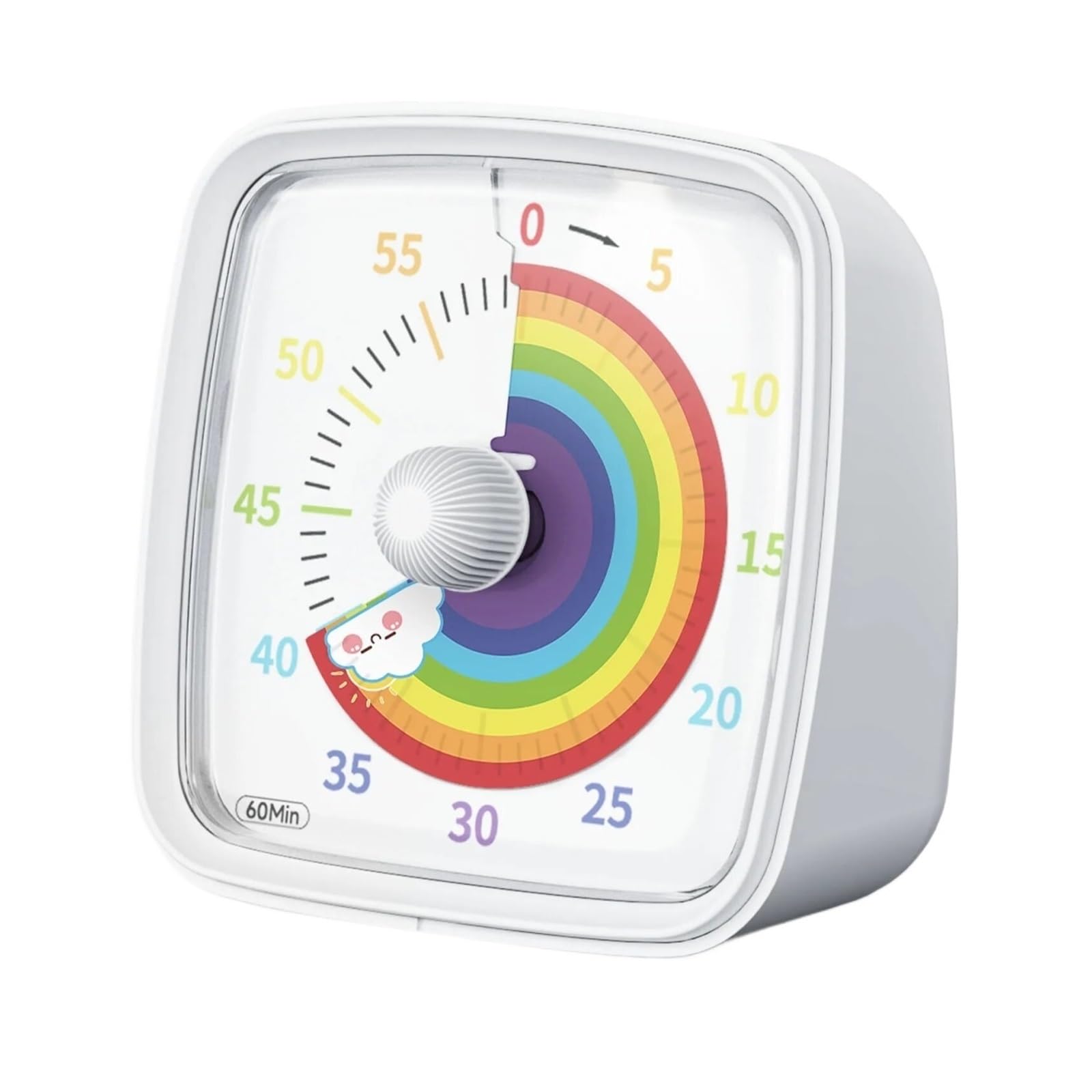 Timer With Night Light 60-Minute Countdown For Kids And Adults Silent Classroom For Home School Reliable Efficient(White)