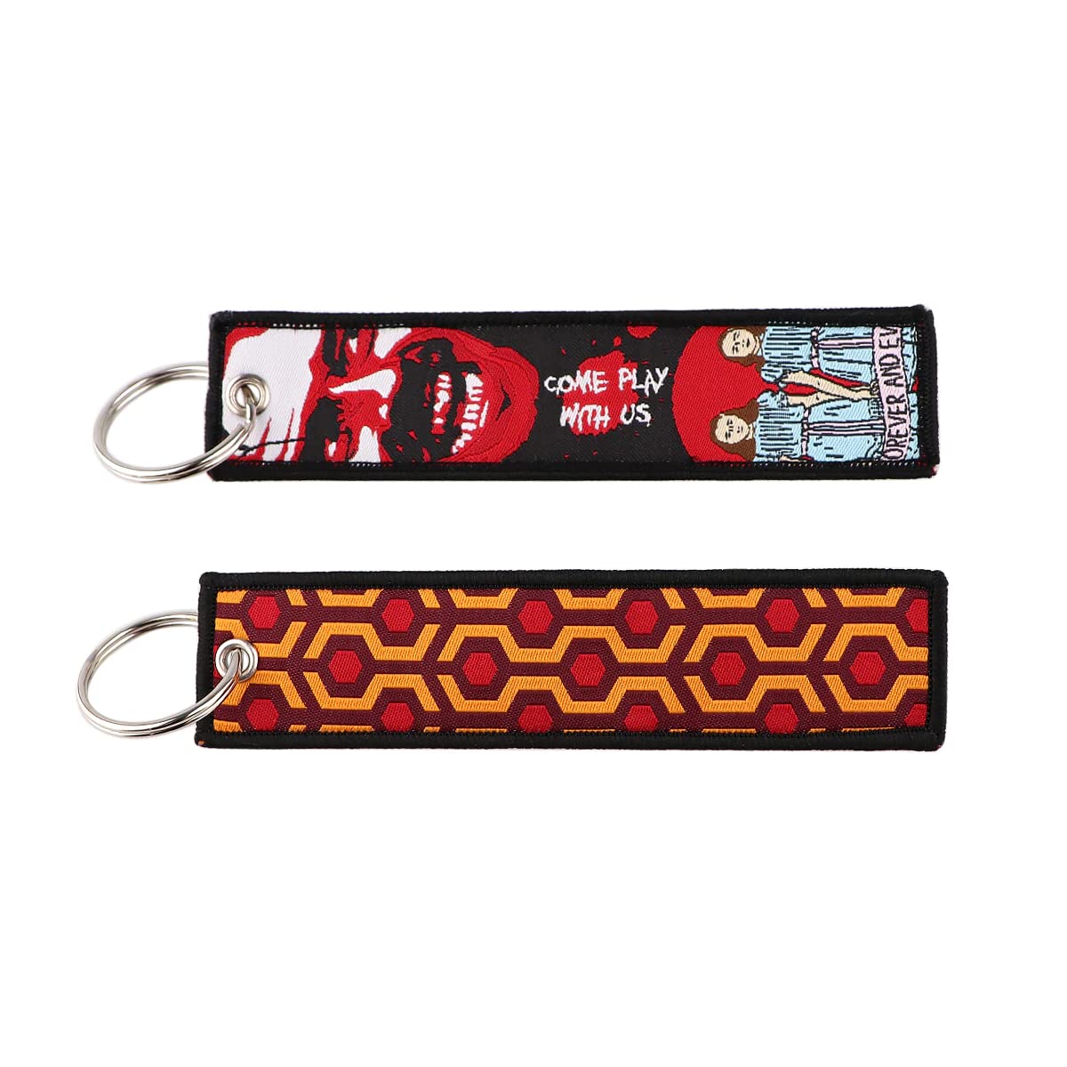 Pinstant The Shining Overlook Hotel Carpet Pattern Classic Horror Movie Keychain Key Tag Chain Fob Ring
