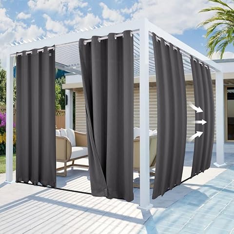 Mingfuxin Waterproof Outdoor Curtains with Grommets Cover