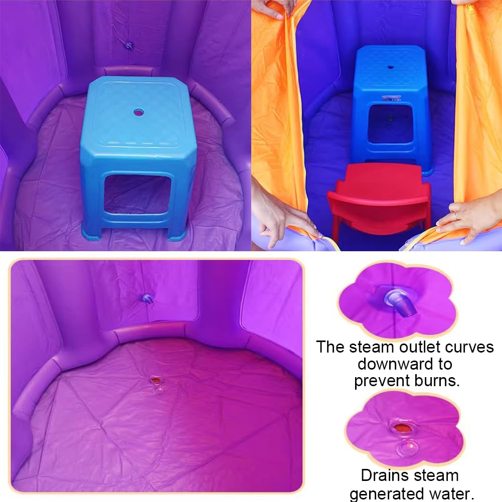 Sauna À Vapeur À La Maison Gonflable avec Moteur À Vapeur 4L 2000W, Sauna Portable Spa avec Minuterie Et Contrôle De La Température, Vapeur Pliable Complet du Corps, Violet