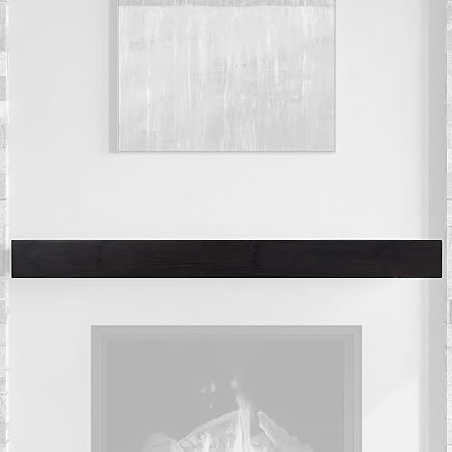 MANTELSDIRECT Dakota - Estante flotante de madera de pino para chimenea, color grano de café, 60 pulgadas, hermoso estante rústico de madera,