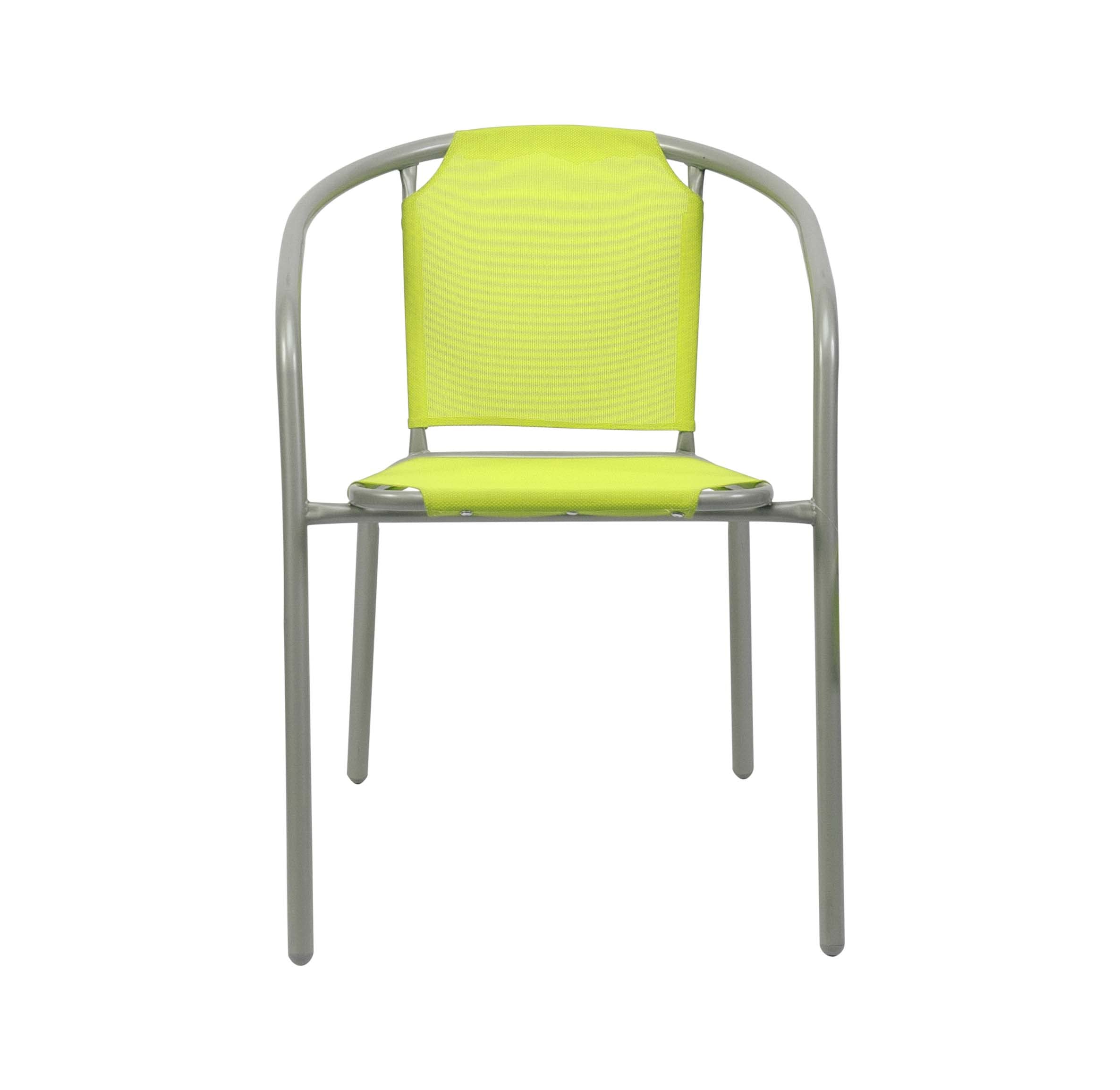 THE SECRET HOME - Pack de 2 Sillas en Lona para Jardín - Silla de Acero Apilable - Asiento de Exterior para Balcón, Terraza y Jardín con Asiento de Tela (Verde)