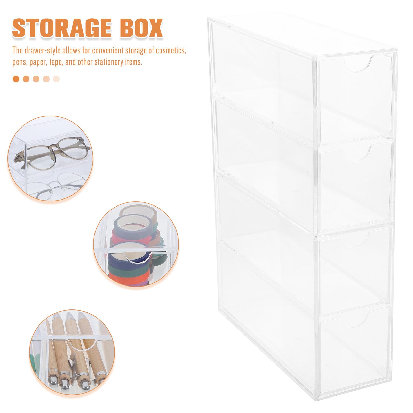 Toddmomy 2 Stück Acryl Brillenhalter Sonnenbrillenetui Organizer mit Schublade Wasserabweisend Pflegeleicht für Schreibtisch und Schminktisch für Kleine Büroartikel und Washi Tape