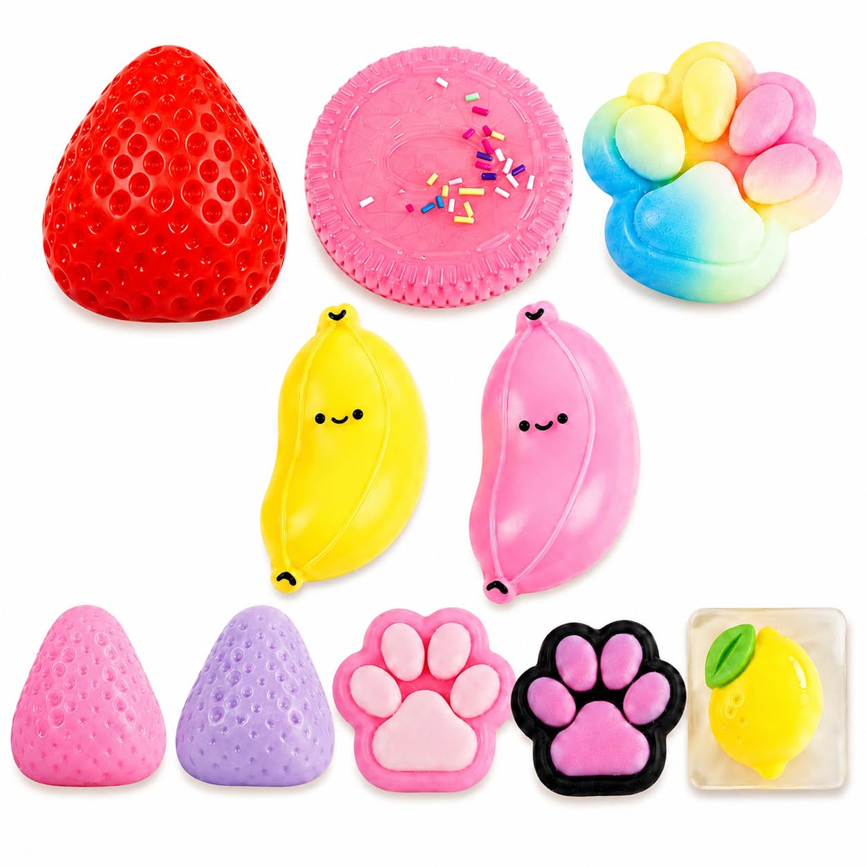 11 PCS Cute Squishy Toys for Kids, Soft Sensory Squeeze Fidget Toys for Party Bags, Classroom Prizes and Birthday Gifts