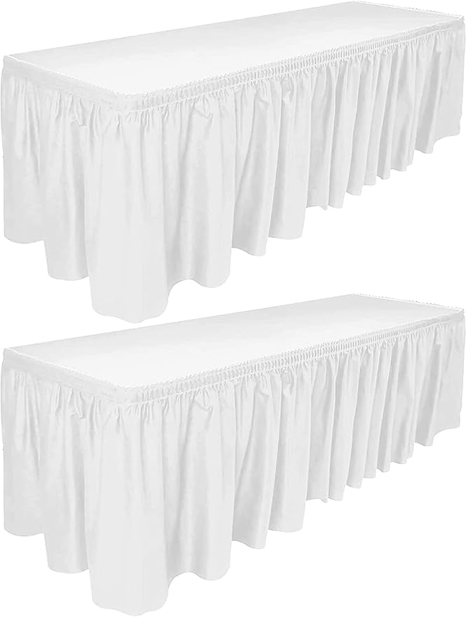 DecorRack 2 Pack Table Skirts, 29 in x 14 ft Each, Multi