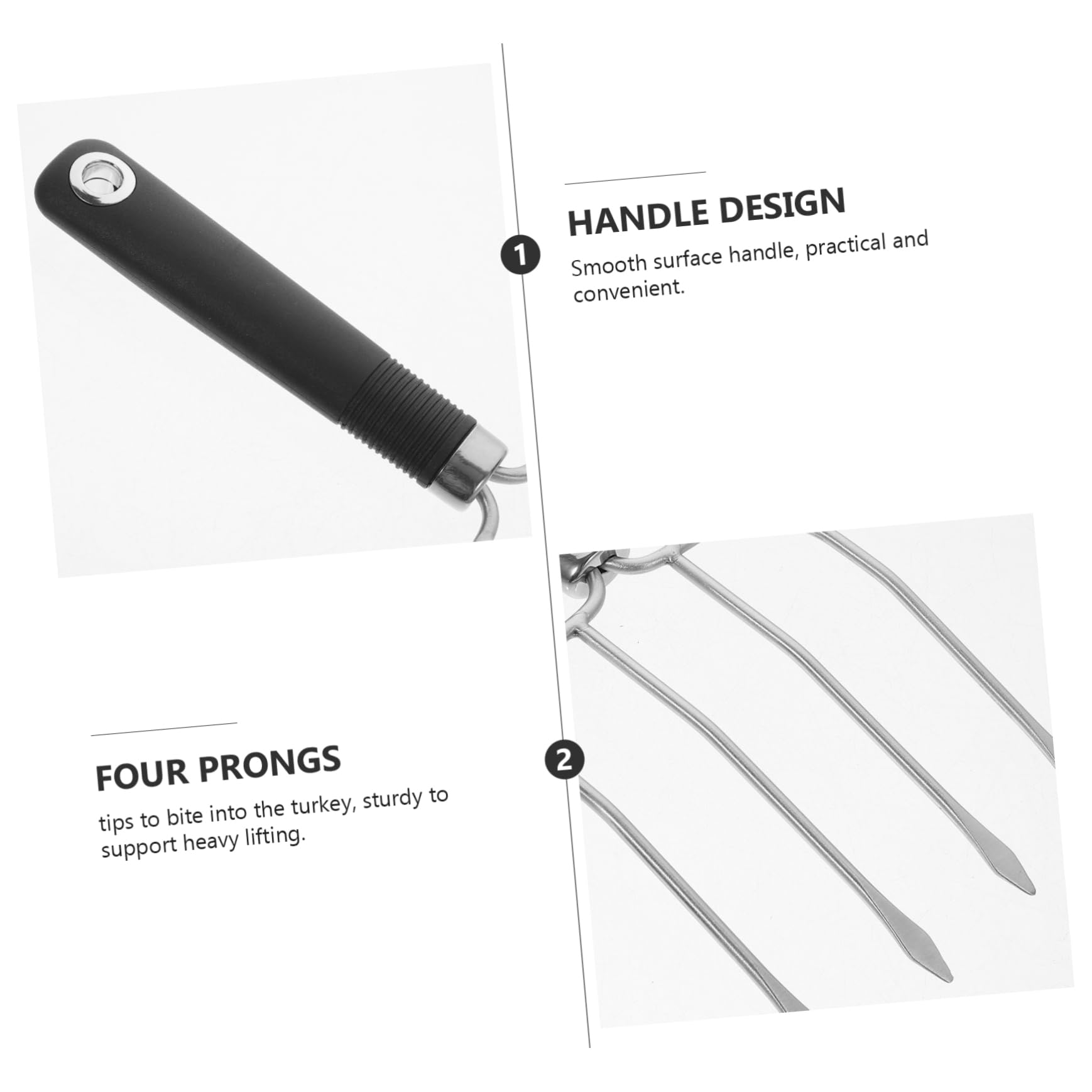 MAGICLULU Set Di 2 Forchette Da Barbecue in Acciaio Inossidabile Forchette Per Tacchino Per Arrosto Meccanismo Di Bloccaggio Per Intaglio