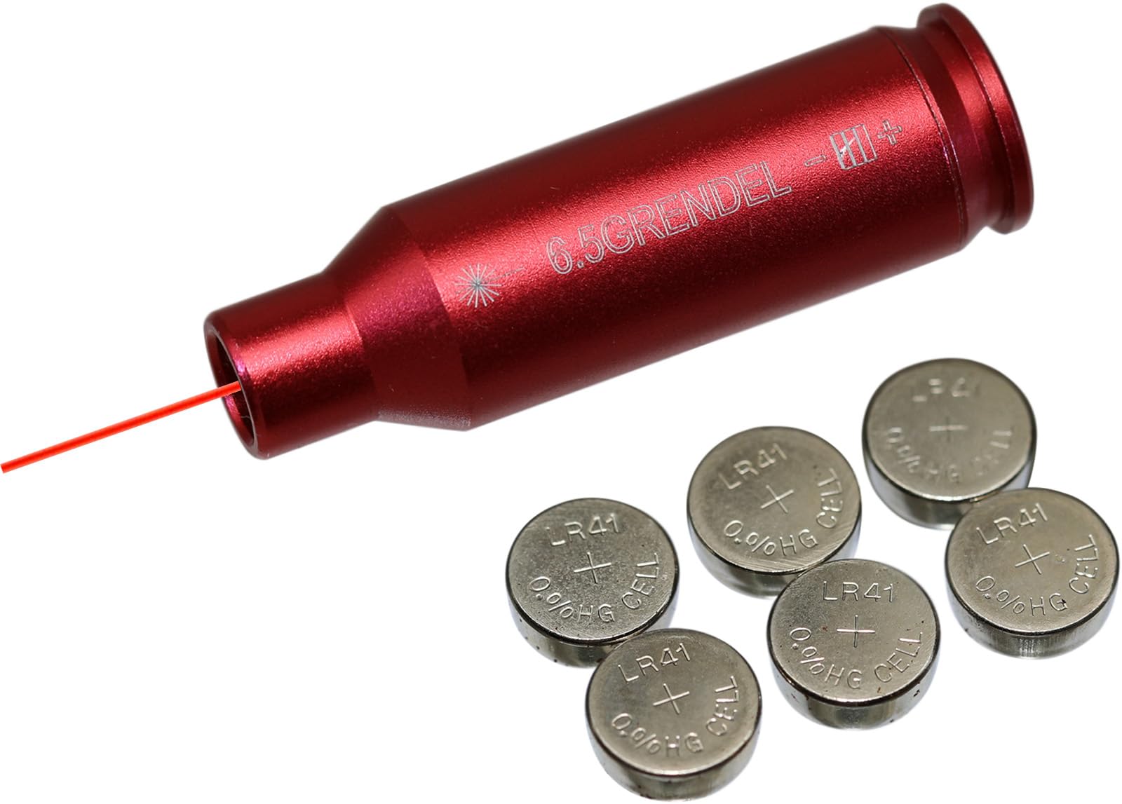 6.5 Grendel Bore Sight Red Dot Cartuccia con 2 set di batterie