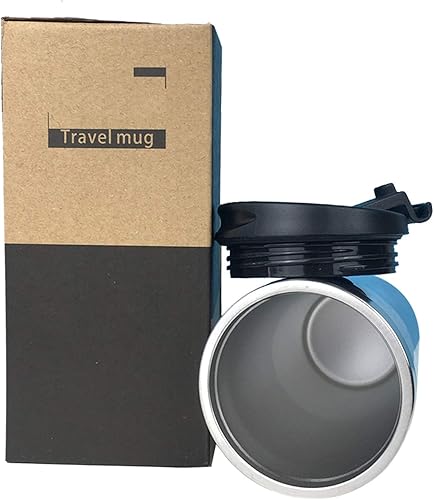 Miniatura 5 de NVJUI JUFOPL Taza de café de viaje con tapa abatible, vaso de café para agua o para el hogar, regalos de cumpleaños para hombres y mujeres, botella