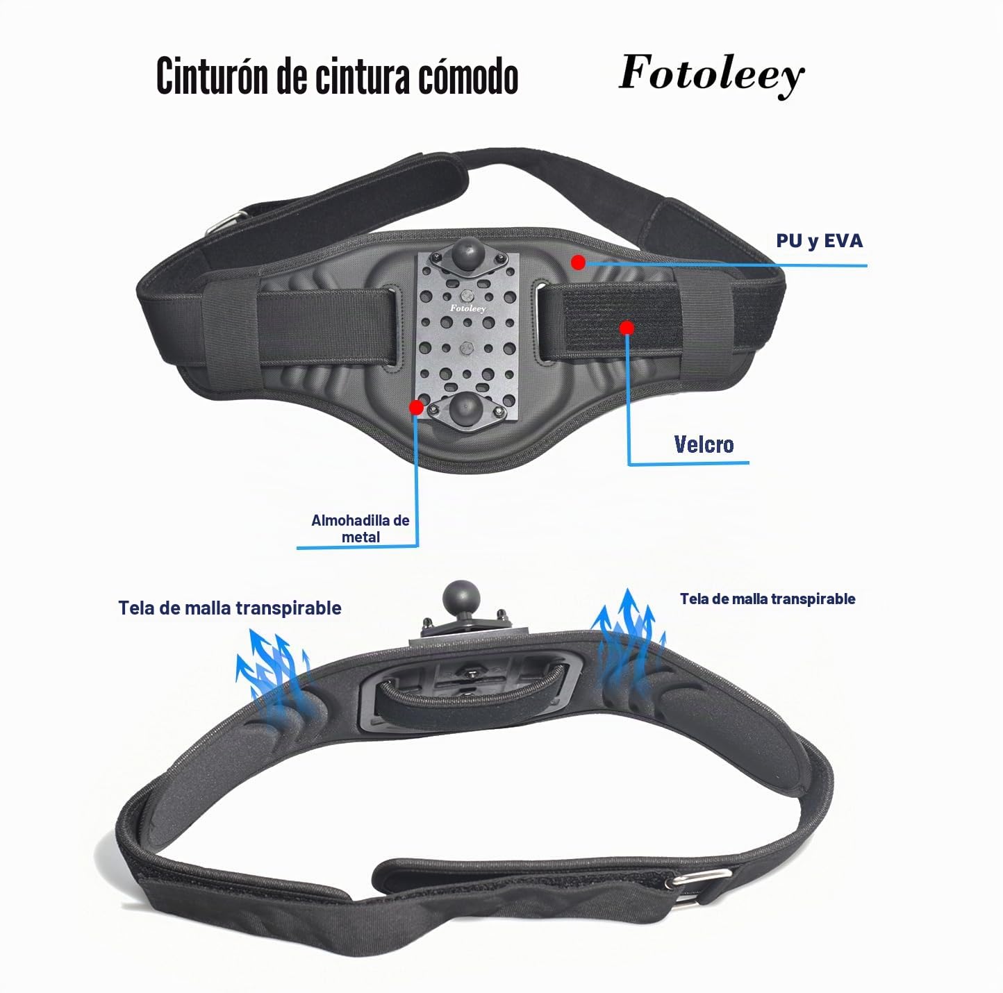 Waist Mount Back Bar - Barra trasera para Insta360 X5/X4/X3, One RS, Ace Pro, GoPro Hero 12, Max, compatible con DJI Osmo 360 (barra de extensión no incluida)
