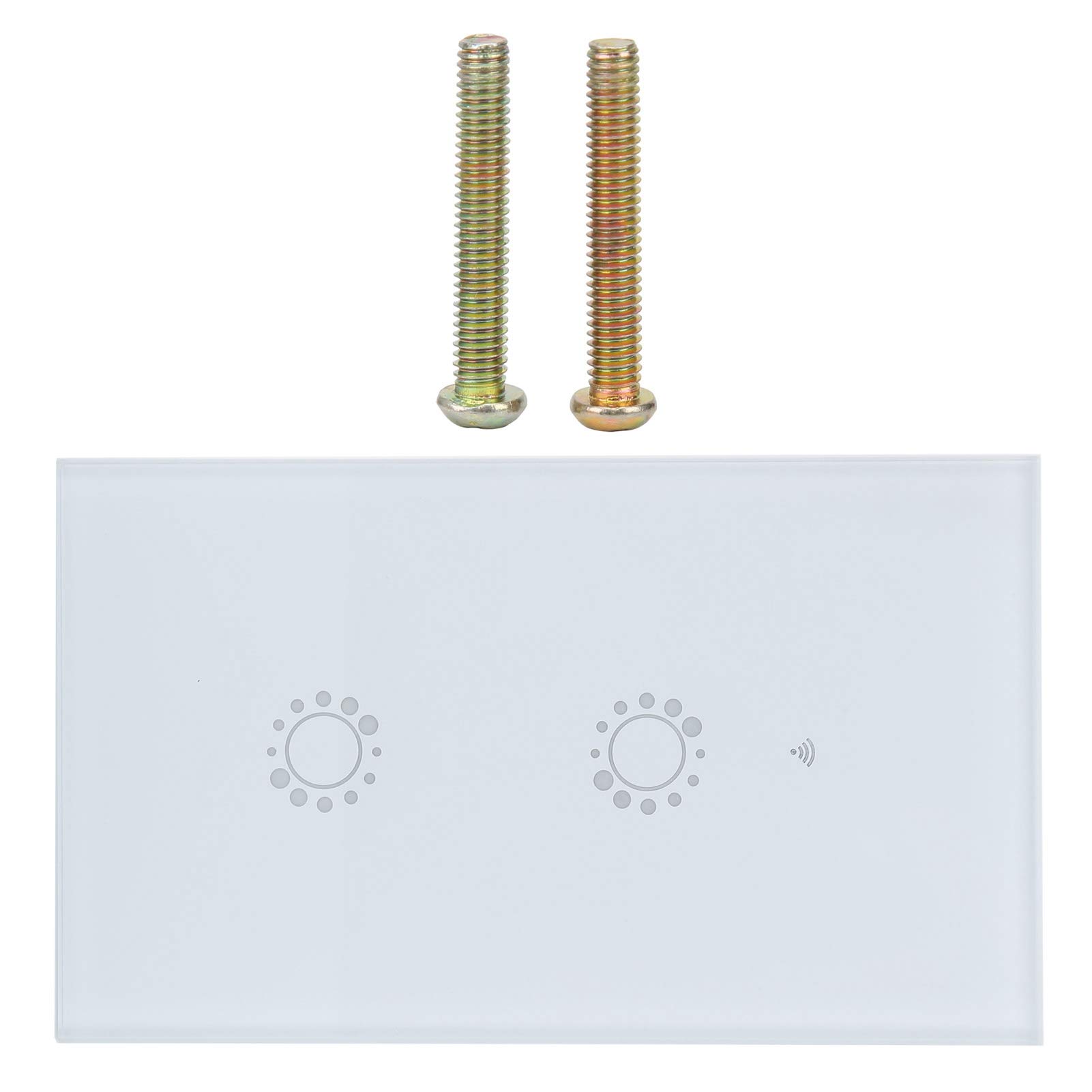 Yosoo Health Gear Interruptor Táctil Wifi, Interruptor Táctil Inteligente de 2 Canales de 95 a 240 VCA, Control Remoto de Aplicaciones, Soporte de Voz, de Luz de Pared para Usuarios de Talleres de