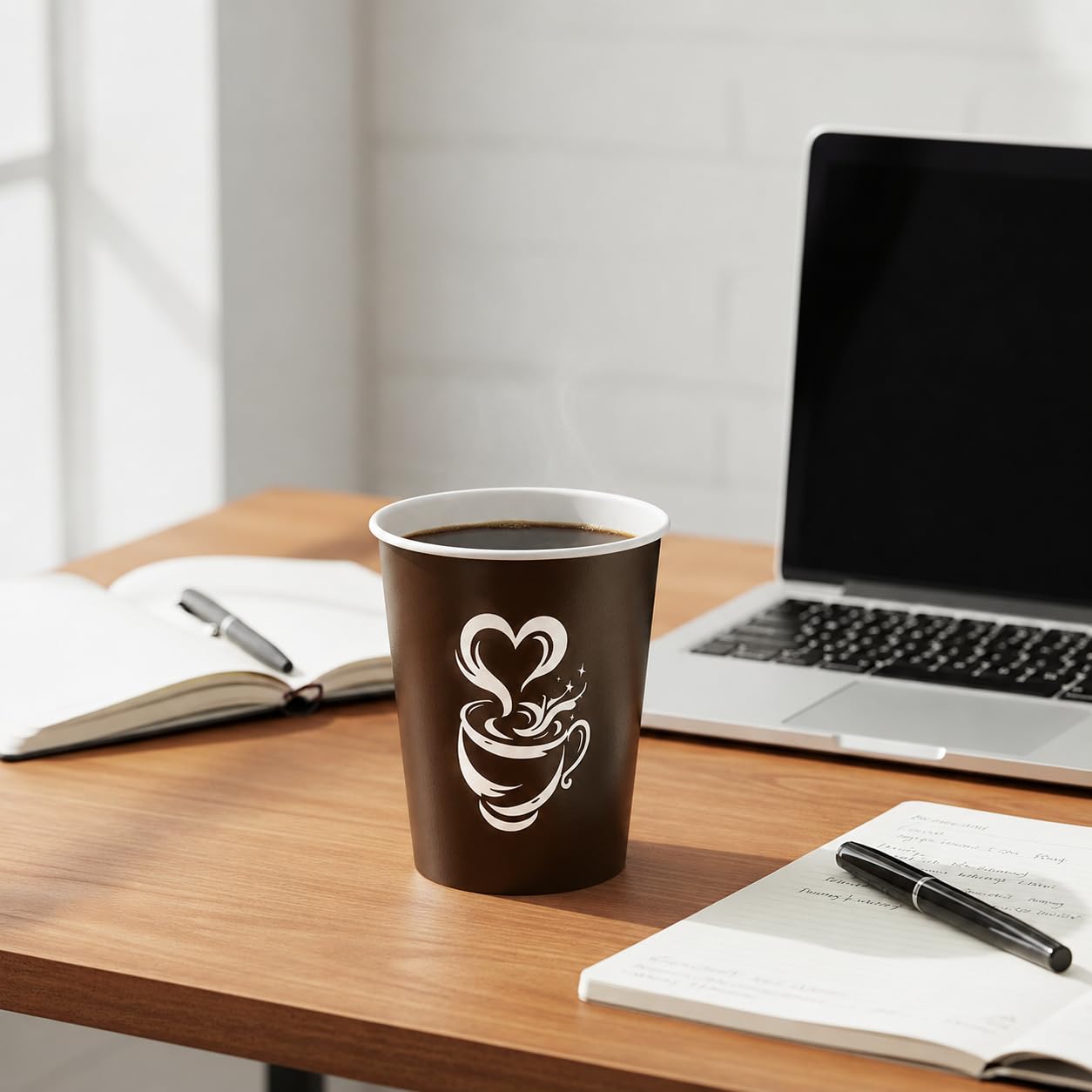 Lot de 1000 gobelets jetables Marron Barista 8 oz (240 ml / 24 cl) – renforcé 6,0 g par unité, résistants à la chaleur, idéals pour professionnels, cafés, bureaux et événements