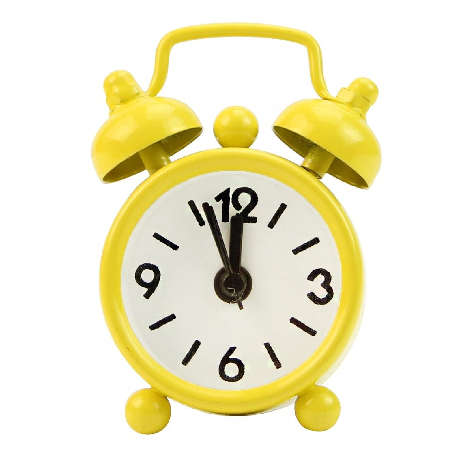 ulafbwur Alarm Clocks Classic Home Cute Operated Analog Mini Round Bedside Desk Alarm Clock Table Clock