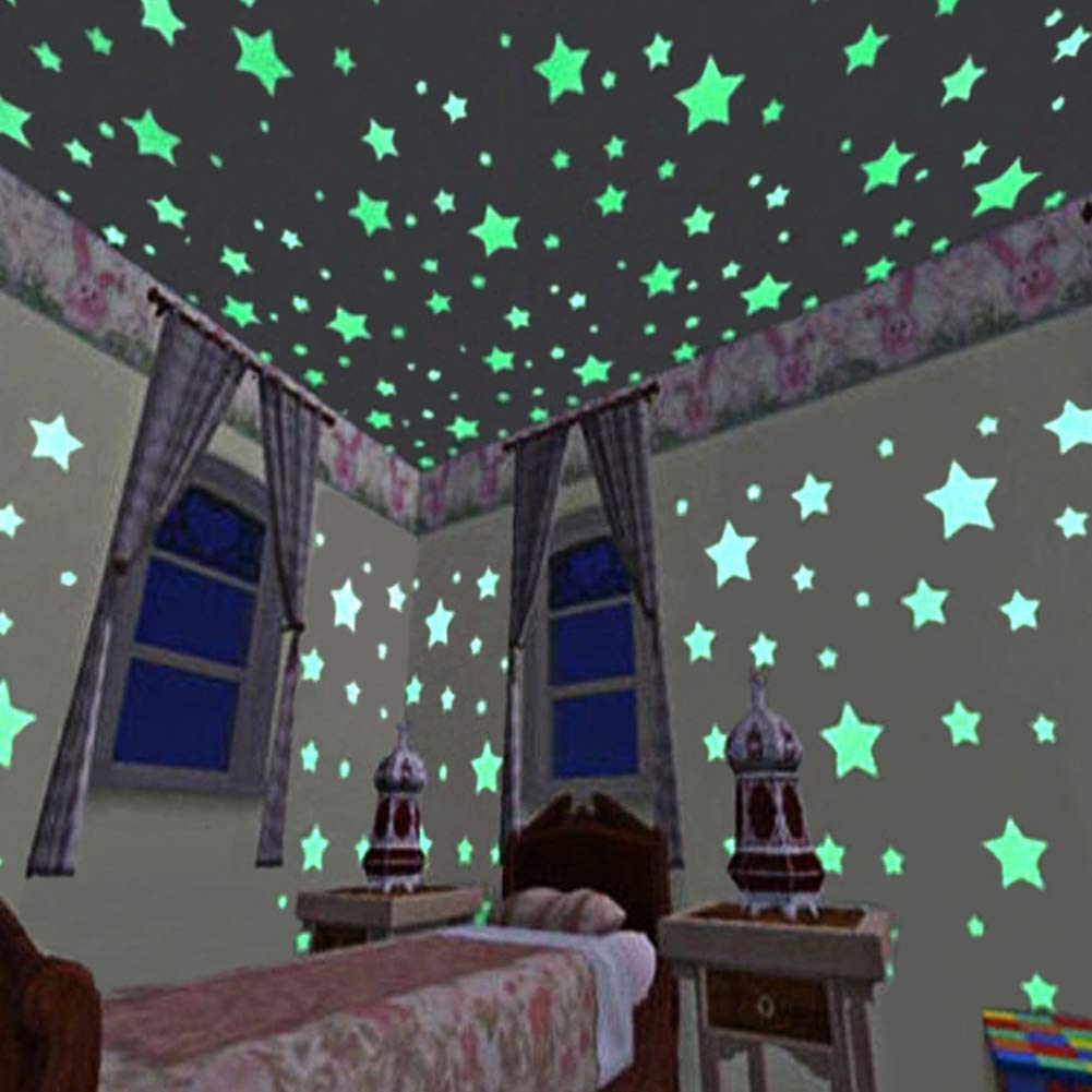 Adesivi murali con stelle che si illuminano al buio, decorazione per la cameretta dei bambini, adesivo luminoso con la terra, decorazione per soffto della cameretta dei bambini, per ragazze  15
