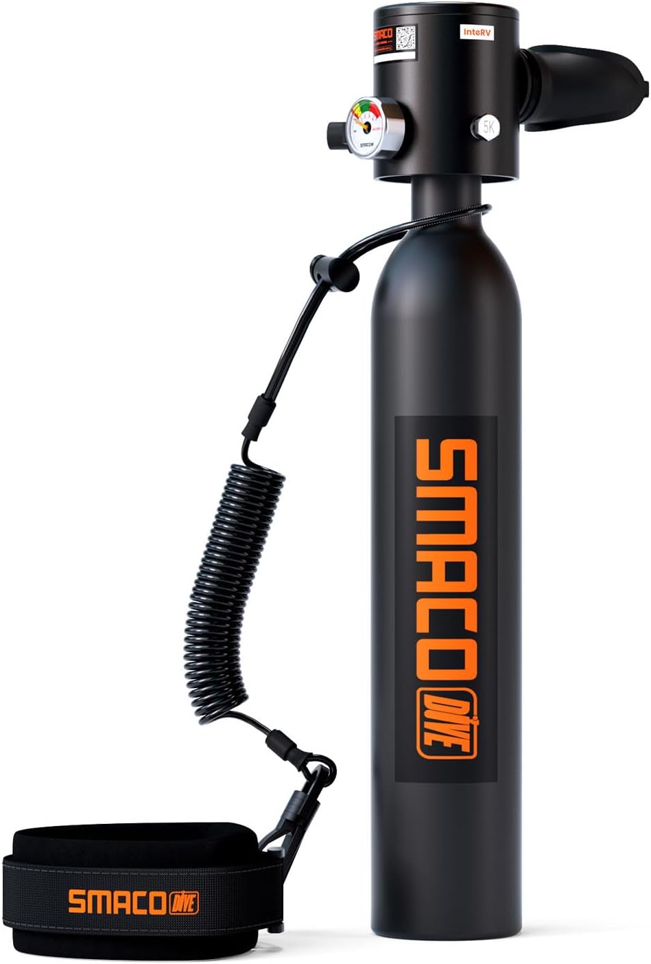 SMACO Mini Scuba Tank 0.5L Portable Small Diving Tank for Underwater Breathing Reusable Diving Cylinder up to 10 Minutes Dive Time Lung Diving Tank Emergency Rescue Pony Bottle S300