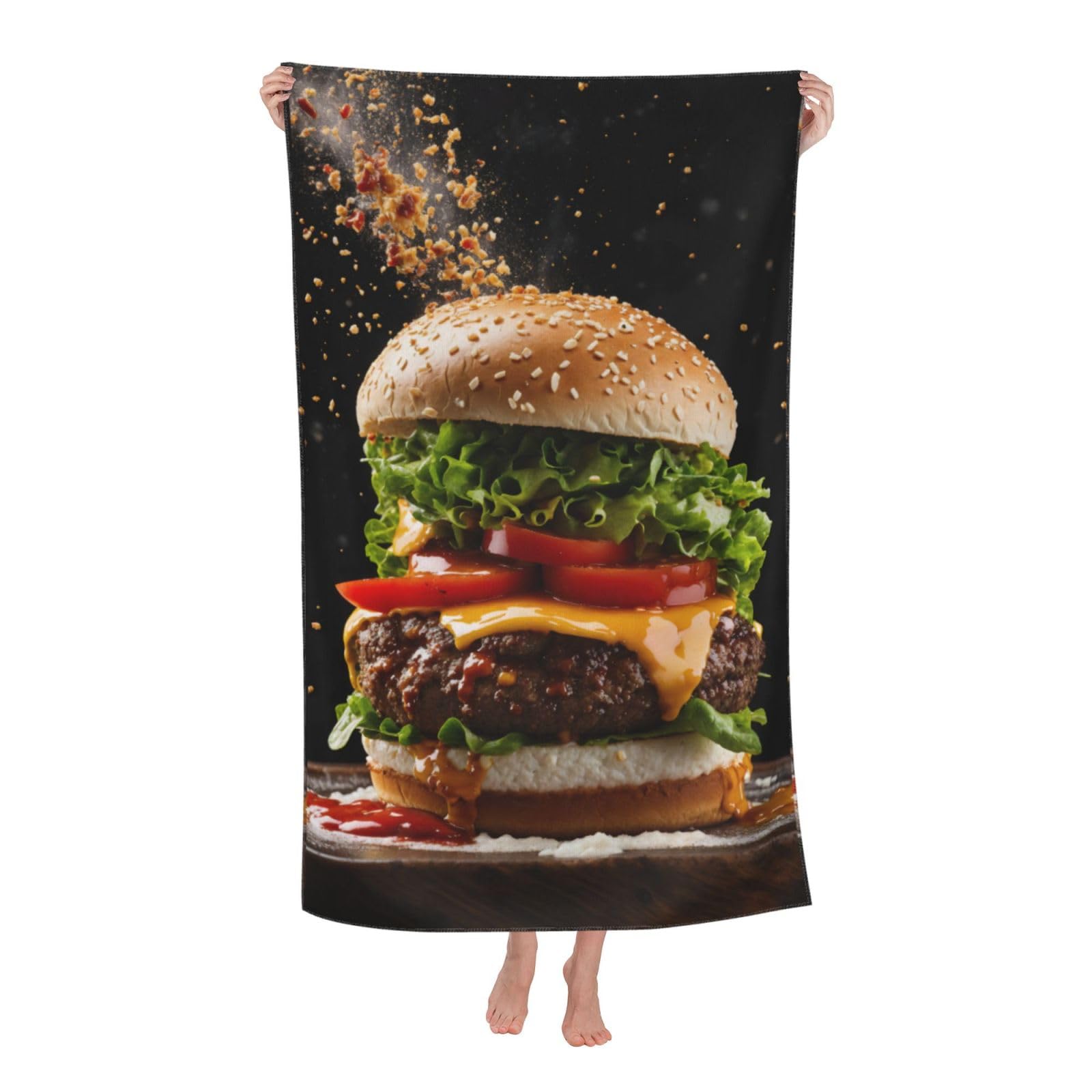 Cbaaghh Food Print Print Adult Beach Towels,Beach & Pool Towel,Beach Towels,Towels For Camping