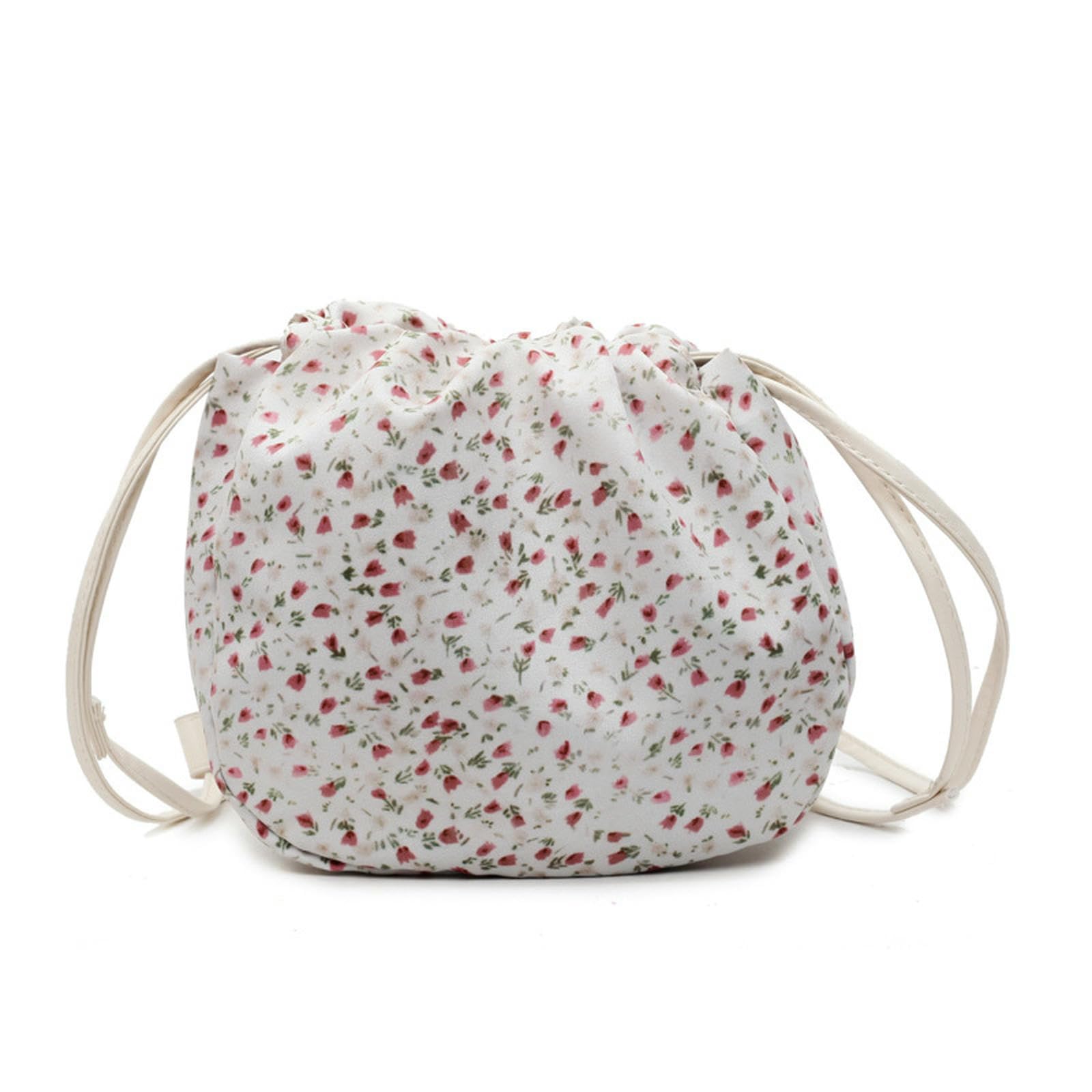 CYUCHENC East-West Crossbody Bag Niche Floral Fabric Bag, Cute, Lightweight, Casual, Large Capacity, Fabric, Shoulder And Crossbody-white