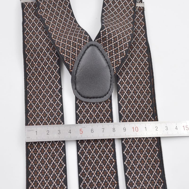Tirantes con Espalda en Y Elásticos de 3,5 cm Ancho Ajustables con Clips para Hombre Unisex 4