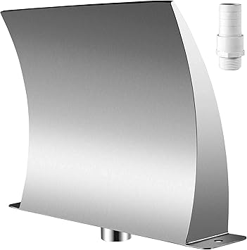 Image FBITE Pool Fountain Stainless Steel Pool Waterfall Fountain 304 Stainless Steel, Garden Outdoor Waterfalls Sheer Descent Pond Water Pond Pool