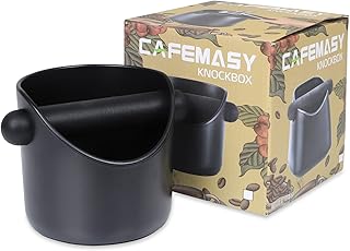 Knock Box,Bac à marc de café,Boîte à café,Bac marc de café pour récupérateur marc de café,Boîte pour marc de café avec bande métallique amovible et base antidérapante,Barista accessoires pour machines