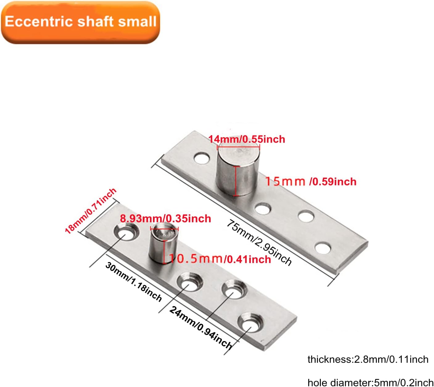 2 Pack Door Pivot Hinge 180°Rotation Hidden Door Hinge Concealing Door Hinge Household Hinge Hidden Bookcase Hinges Secret Door Hinges Stainless Steel Rotation Hidden Door Pivot Hinges Hardware,Small