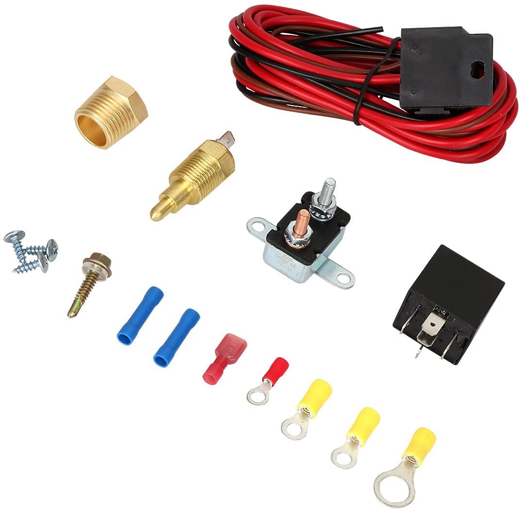 175-185 degrés Kit de Thermostat de Ventilateur de Refroidissement électrique Capteur de température Interrupteur de température 40 50 60 amp Kit de Relais