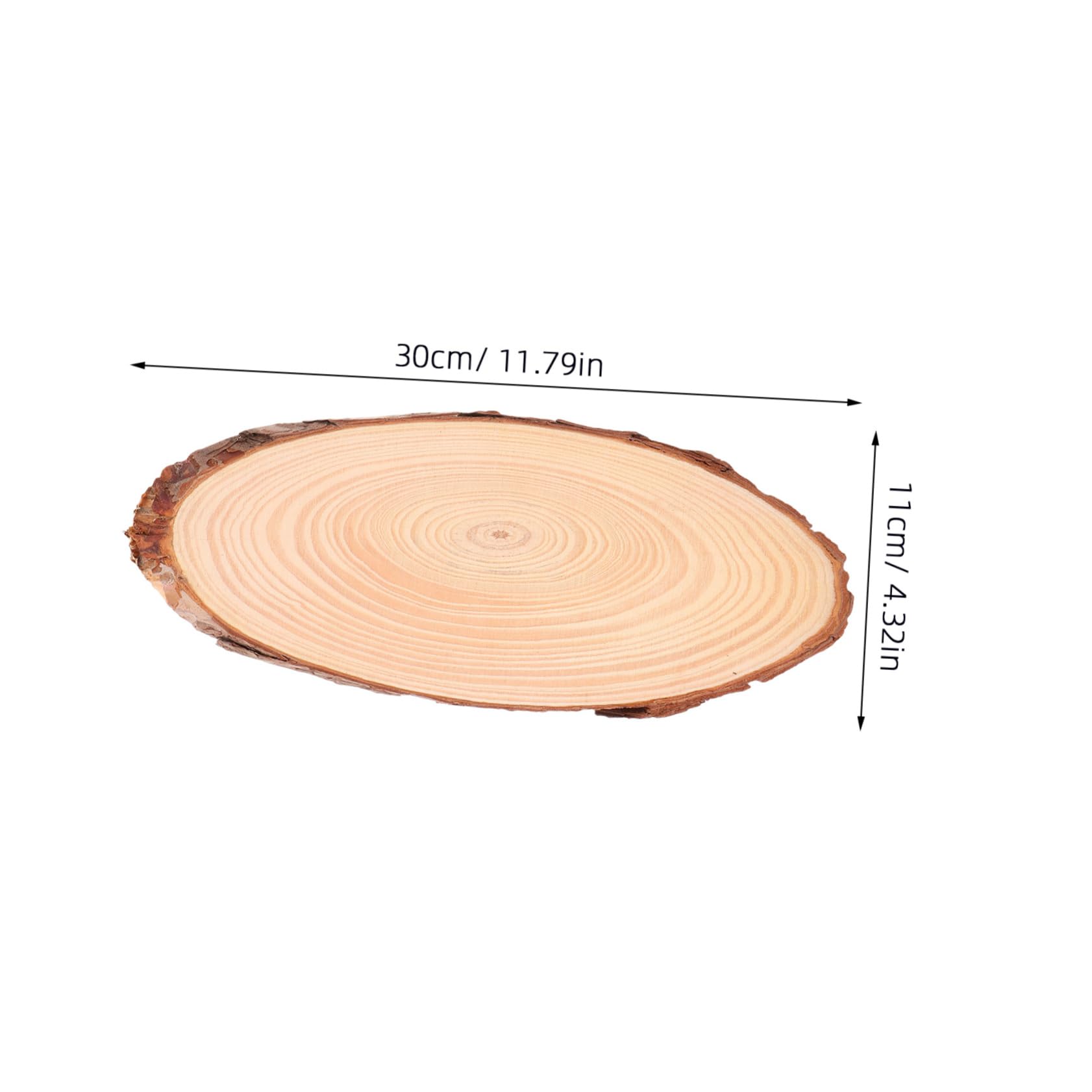 WOONEKY 4 Stücke Ovale Naturholzscheiben mit Rinde Robuste Unbehandelte Holzstücke für Brennkunst DIY Deko Rustikale Hochzeitstafeln Tischuntersetzer Kreative Bastelholzplatten