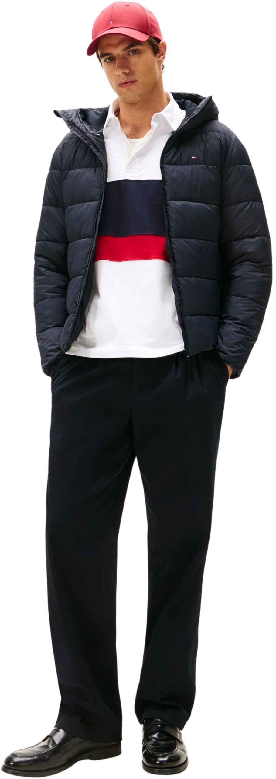 Tommy Hilfiger Uomo Giacca Trapuntata Mid Weight con Cappuccio