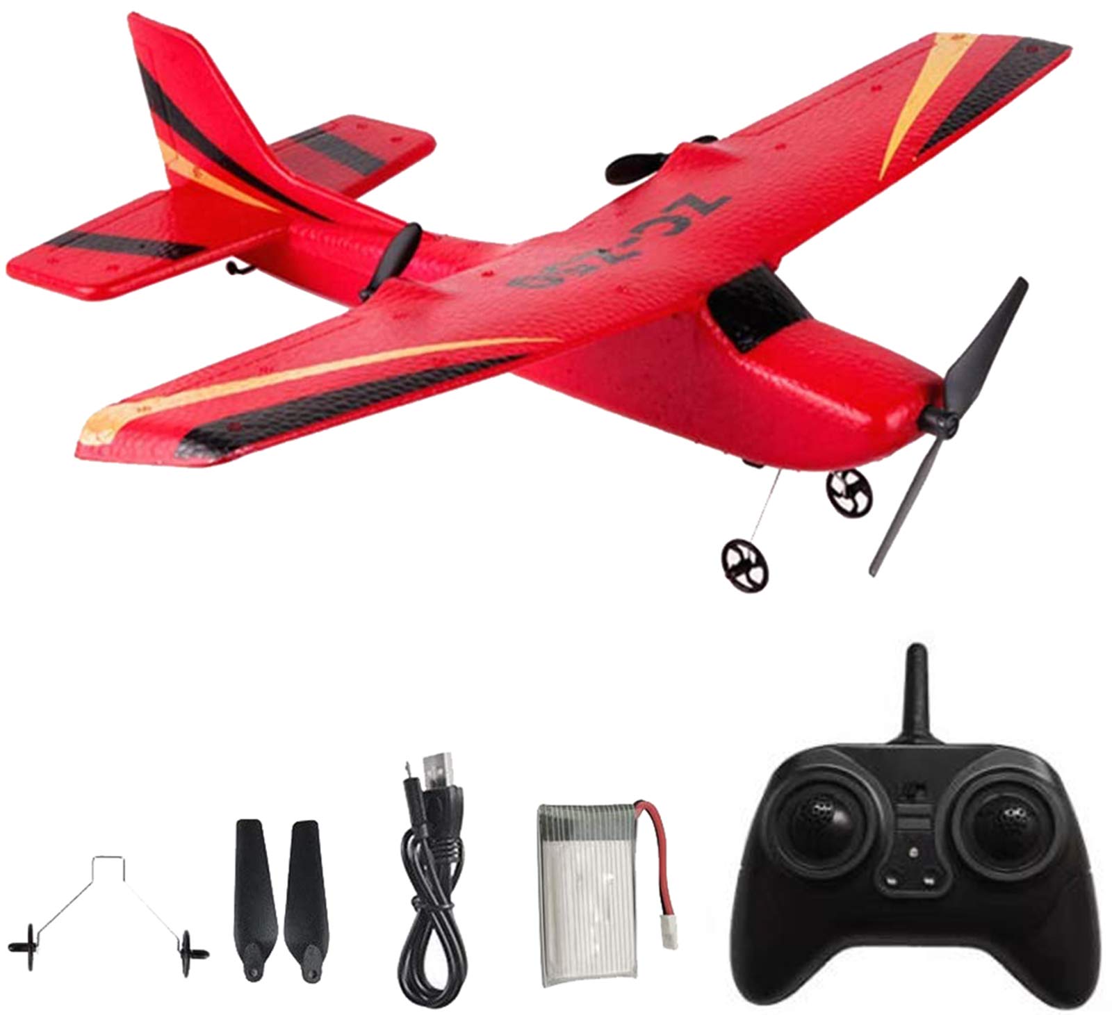 RC Airplane 2.4G Gliders Fixed Wing Foam Airplane Remote Control Drone Foam Hand Throwing Glider Outdoor Gift Toys For Kid By BEST-ENCOUNTER ,ZC Z50 Red