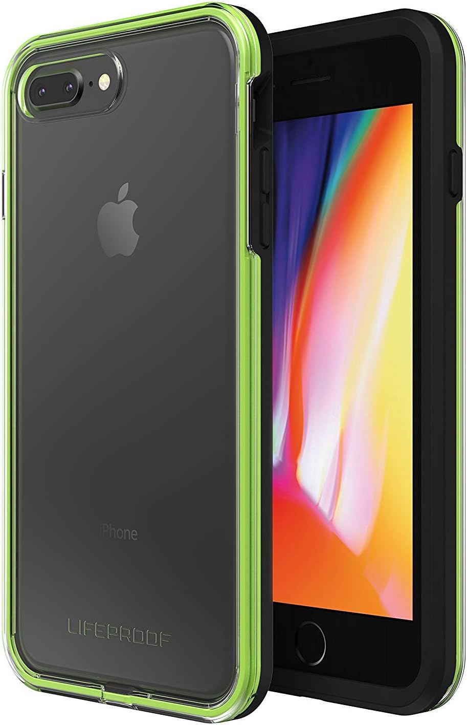 Lifeproof SLAM SERIES Case for iPhone 8 PLUS & 7 PLUS (ONLY) - Retail Packaging - NIGHT FLASH (CLEAR/LIME/BLACK)