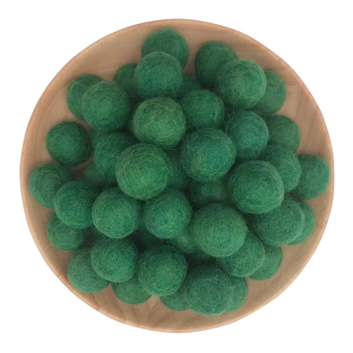 15mm 5/8inch Felt Wool Beads Balls Pom Pom Handmade DIY for Craft Garland Dream Catcher Baby Mobile Pompom Home Decor Christmas Nursery Party Birthday Wedding Props(15mm Christmas Green 100pcs)