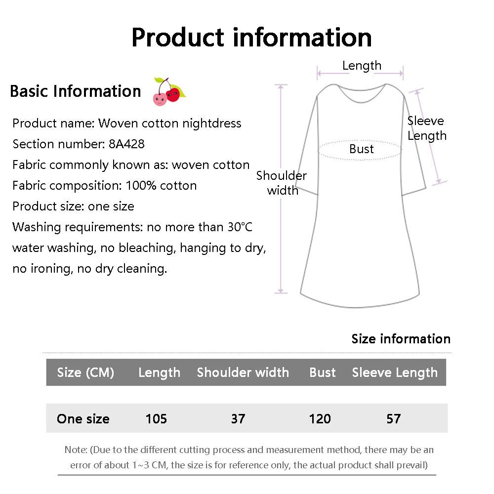Pijamas de mujer Lencería Ropa de dormir Pijamas de mujer Pijamas de algodón de verano Pijamas largos y ligeros Ropa informal, Conjunto de pijamas de mujer ligeros 100% algodón, Verano Suave y cómod