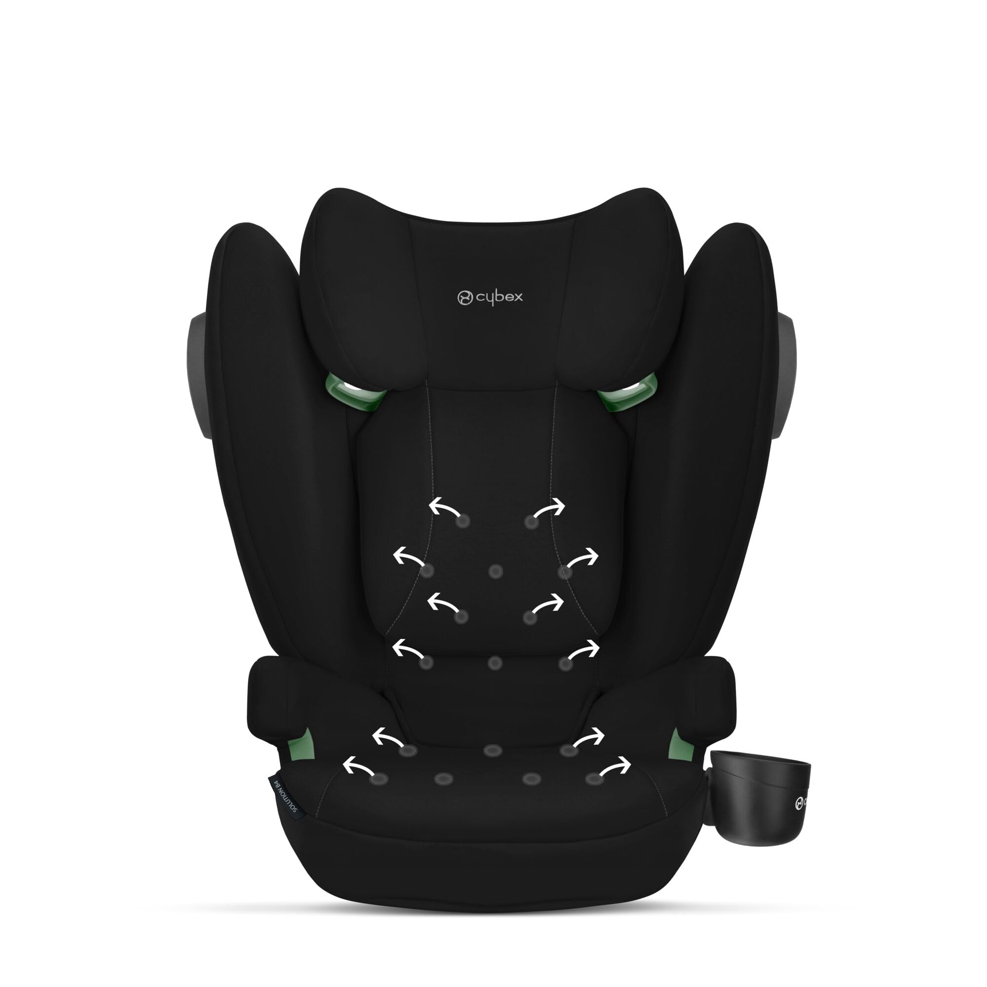 Cybex Silver Fotelik samochodowy Solution B4 i-Fix, Z uchwytem na napoje, Do samochodów z systemem ISOFIX i bez niego, Od ok. 15–50 kg / 100-150 cm, Od ok. 3 do 12 lat, Volcano Black (Wulkan Czarny)
