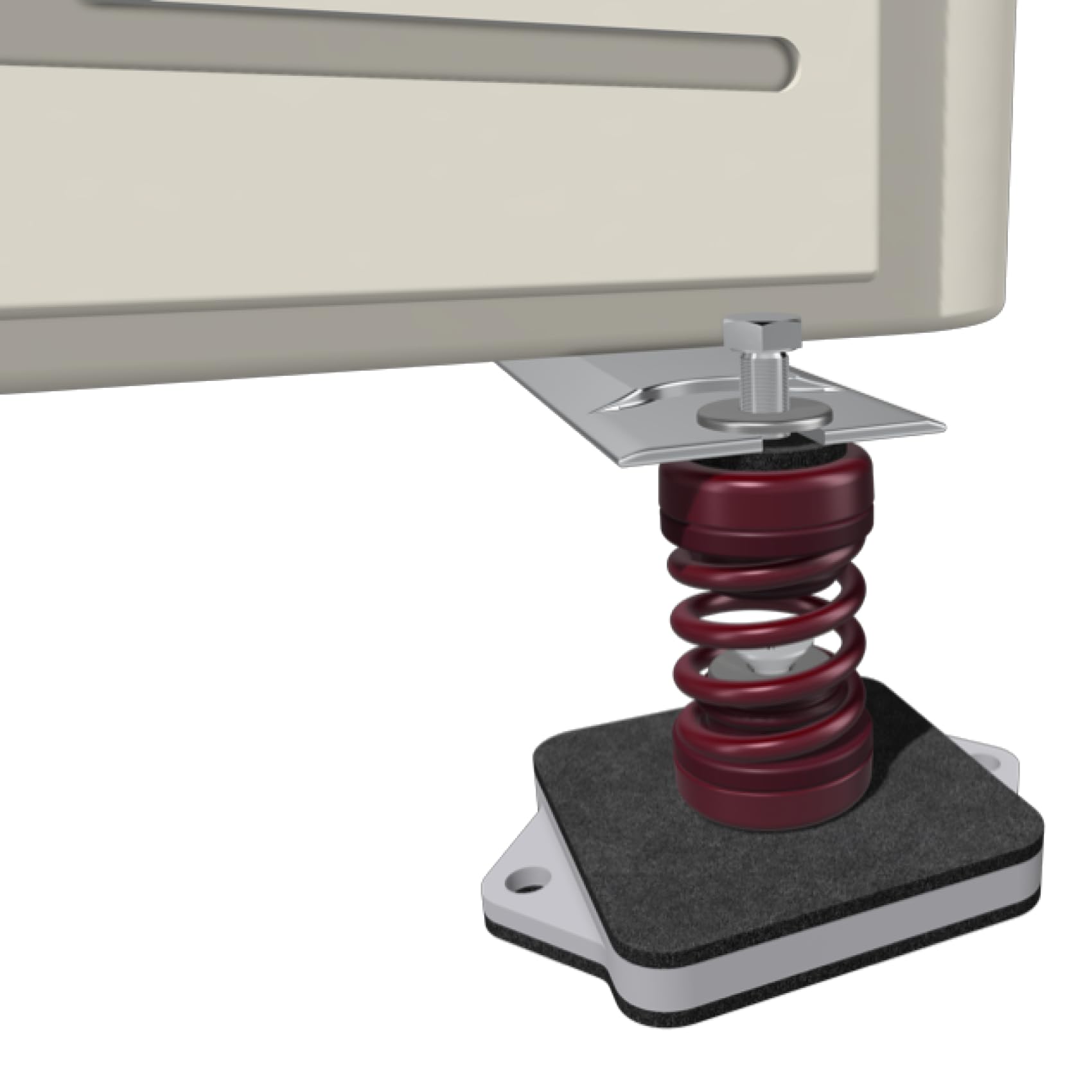Senor Antivibranti con Molla per Unità Esterne di Impianti di Climatizzazione, Supporti Anti-Vibrazione per Motore Condizionatore, Megol, Set da 4, Rosso, Portata Max 480 Kg