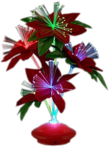 Centro de mesa luminiscente festivo de Pascua - Pantalla floral de fibra óptica navideña