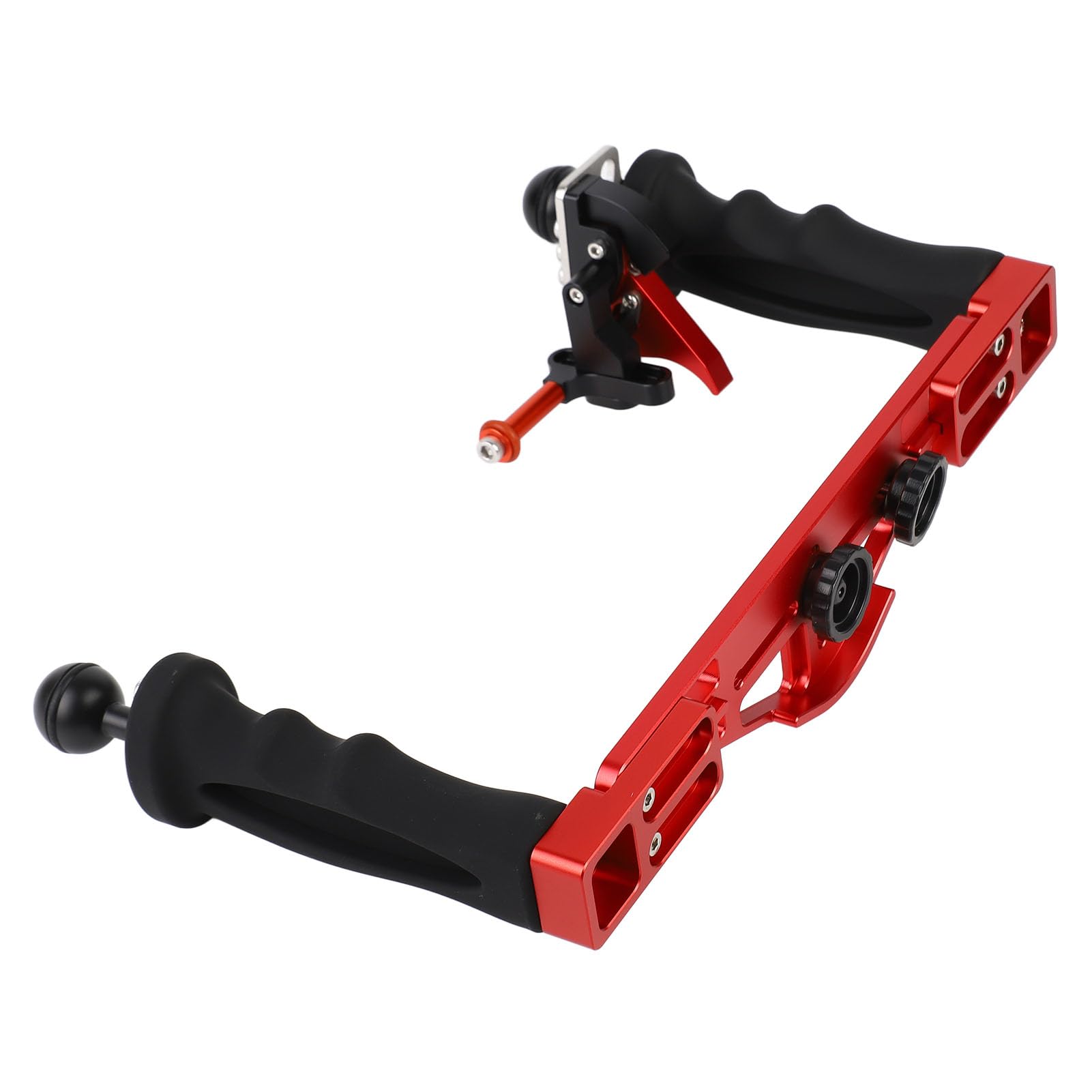 Dual-Griff-Kamera-Tauchgerät, Unterwasser-Tray-Stabilisator aus Aluminiumlegierung mit Einstellbarer Griffposition und Erweiterbarem Dual-Kugelkopf, für DSLR-Kamera