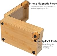 Vista 3 de Neando Bamboo Index Card Holder for 3x5 Cards – Wooden Organizer with Lid, 4 Compartments, 600-Card Capacity, Includes 20 Thick Index Cards & 200