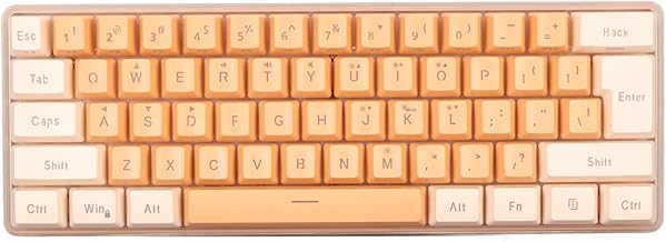 Mini Keyboard, Gaming Keyboard 60% 61 Keyboards Wired Gaming Keyboard RGB Small Gaming Keyboard Imitation Mechanical Technology for Compact Gamer Types (Yellow Orange)