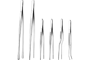 6Pcs Food Tweezers - 12'' and 6.3'' Stainless Steel Kitchen Tongs