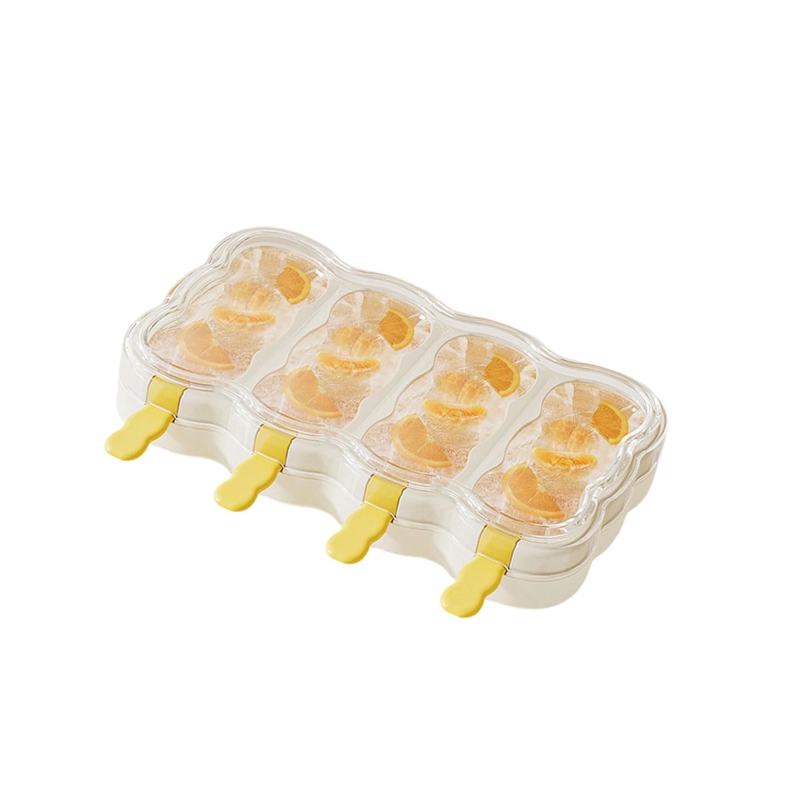 Osniyaw White Creative Stem Maker With Handle, 4 Compartments, Ice Cube Tray For Parties, Plastic Stem Moulds For Kids