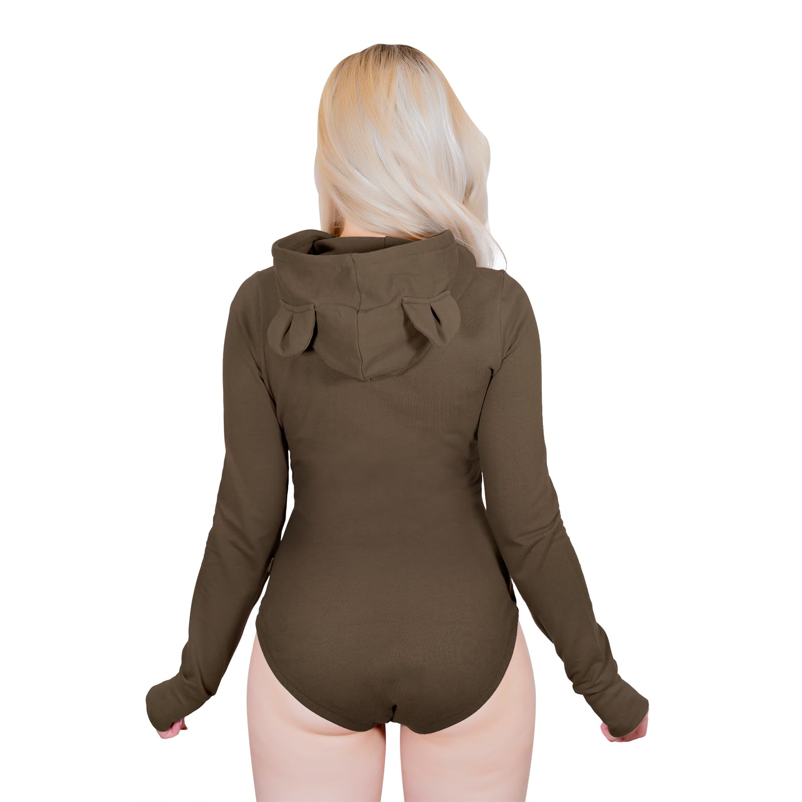 LittleForBig Bawełniany kombinezon jednoczęściowa piżama z kapturem body - przytulny miś bluza z kapturem Onesie