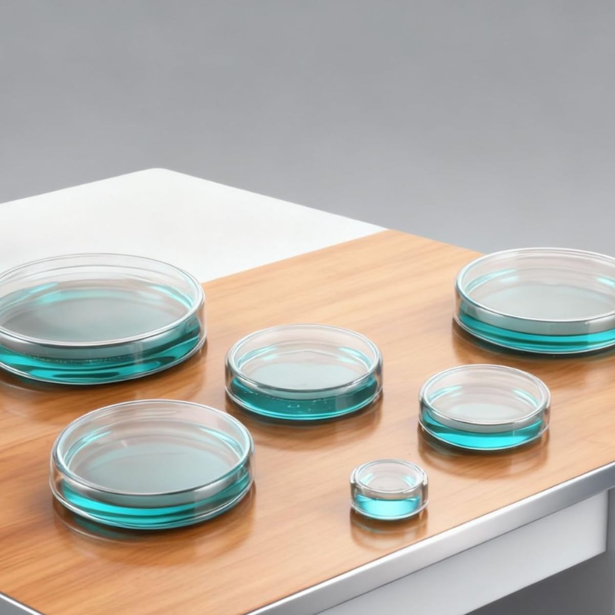 Placas de Petri de Vidrio Juego de 3, Placas de Cultivo de Vidrio Borosilicato 60–150mm para Laboratorio(200mm)