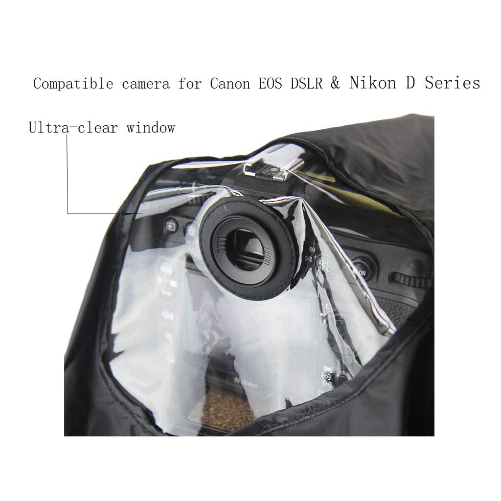 Protezione antipioggia in nylon per tutte le fotocamere Canon EOS Digital SLR e Nikon serie D Nikon D750 D600 D7500 D7000 D5600 D5500 D3500 D90 D80 Canon 700D 650D 600D 550D 1500D 1200D 30D
