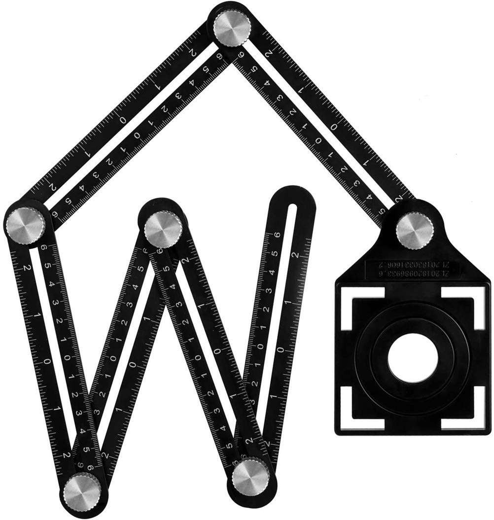 Multi Angle Measuring Ruler, Six-sided Aluminum Alloy Metal Angle Finder, Layout Tool for Woodworking, Carpenter Universal Opening Locator for Construction