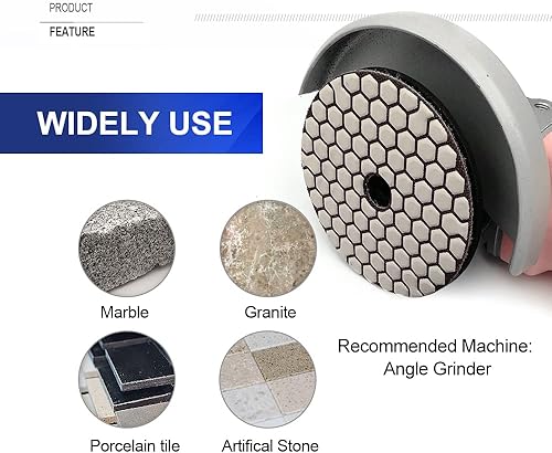 Miniatura 3 de SHDIATOOL Juego de almohadillas de pulido de diamante seco de 4 pulgadas y almohadillas de pulido de diamante de 4 pulgadas