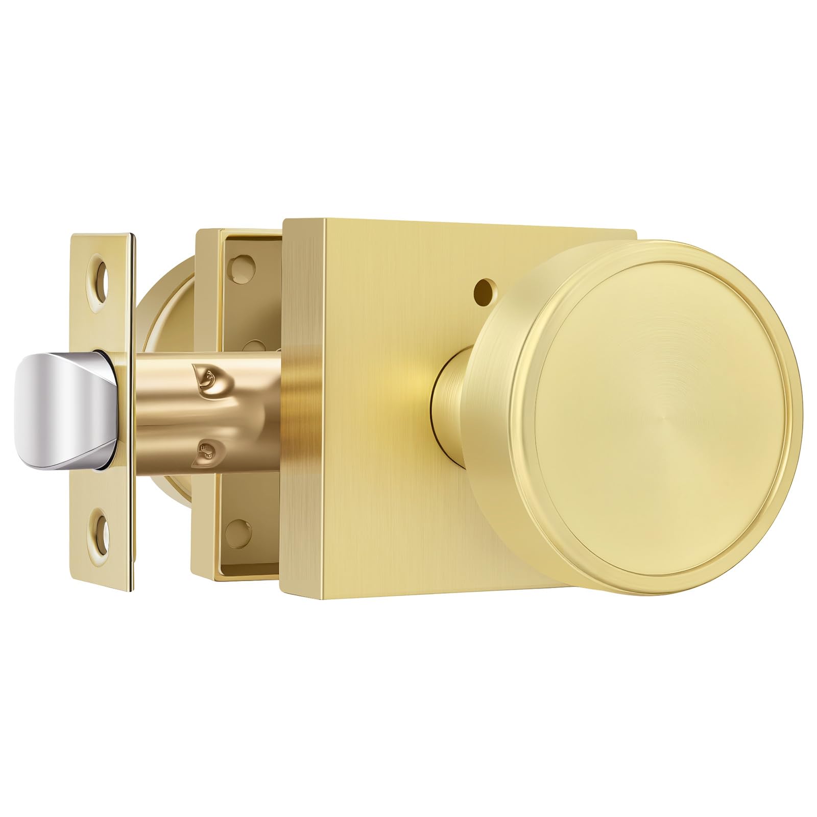 Brushed Gold Door Knobs - 6 Pack Privacy Knobs -22