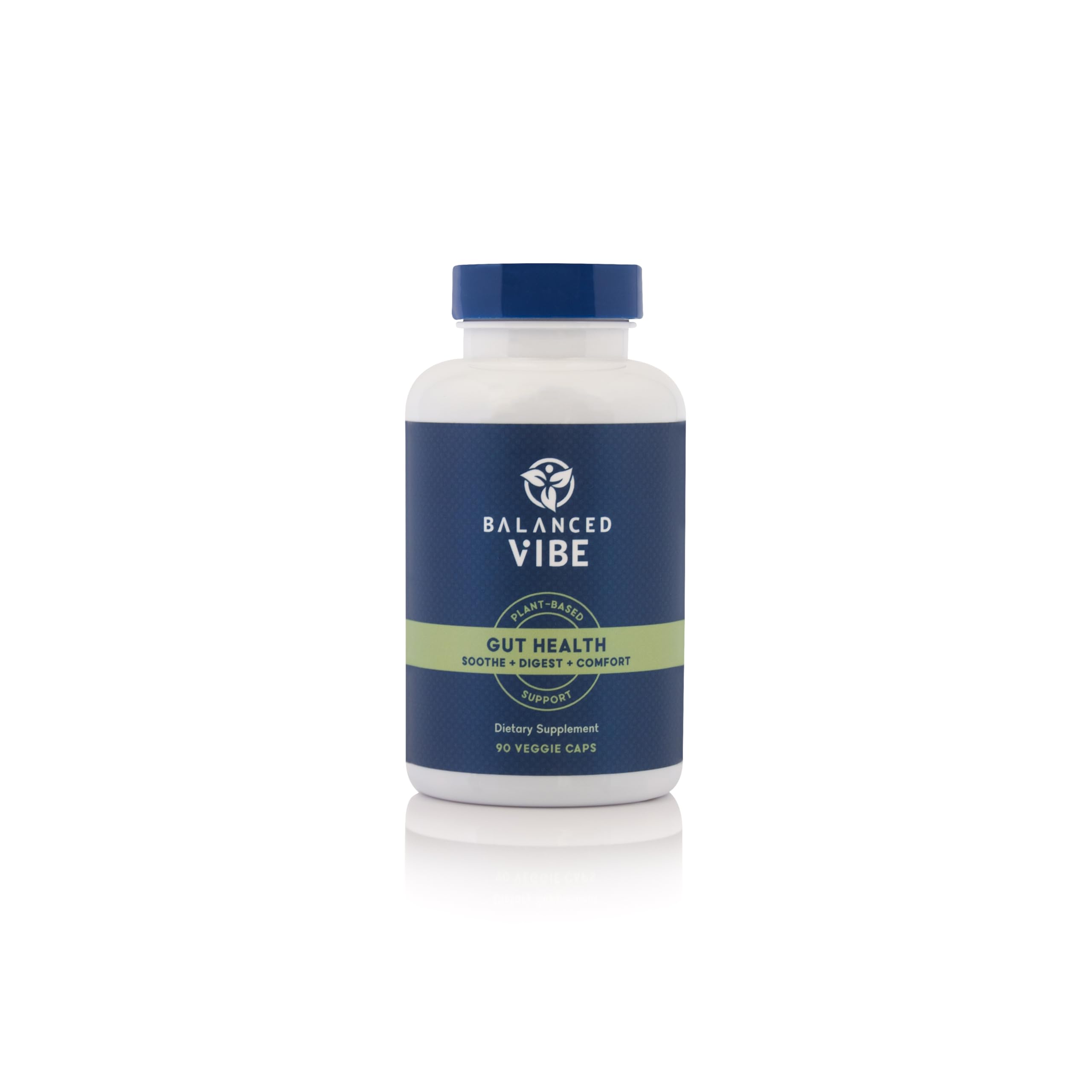 Balanced VibeOrganic Gut Health Supplement | Plant-Based Digestive & Gut Lining Support | L-Glutamine, Glycine & 5 Organic Herbs to Reset Healthy Digestion and Fuel Your Day | 90 Capsules