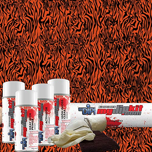Bright Orange Zebra Hydrographics Kit MyDipKit - My Dip Kit - AP-821-Orange- Water Transfer Printing Kit (Entry Level)