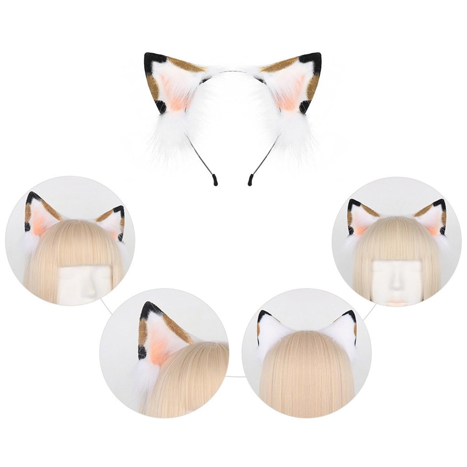 Juego de diadema de 1/2 piezas con gatos, lobo,