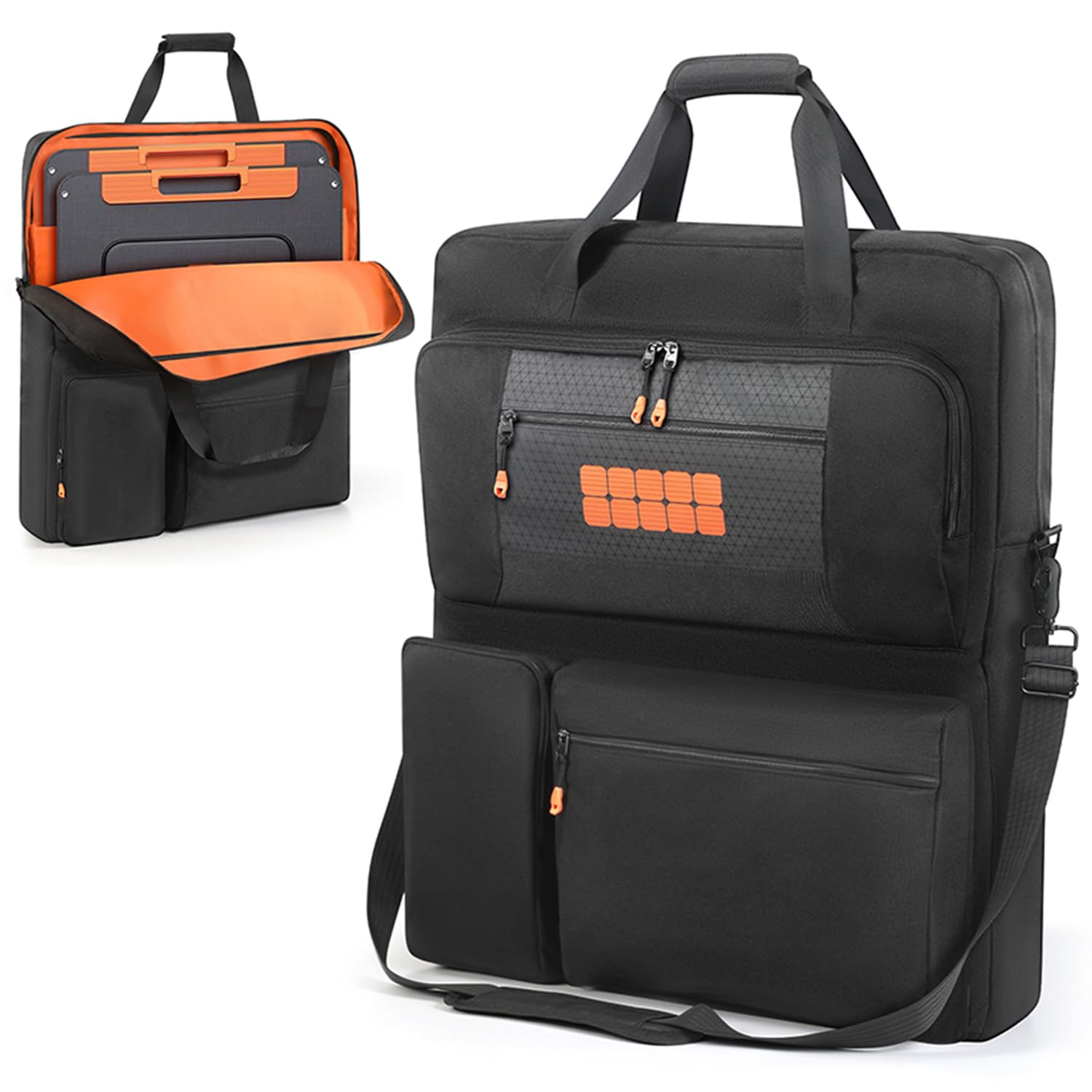 Tragetasche kompatibel mit Jackery SolarSaga 100W 200W 200W Bifacial Portable Solar Panel, Reise-Aufbewahrungstasche für 2 Akku-Panels mit Taschen für Ladekabel und Zubehör